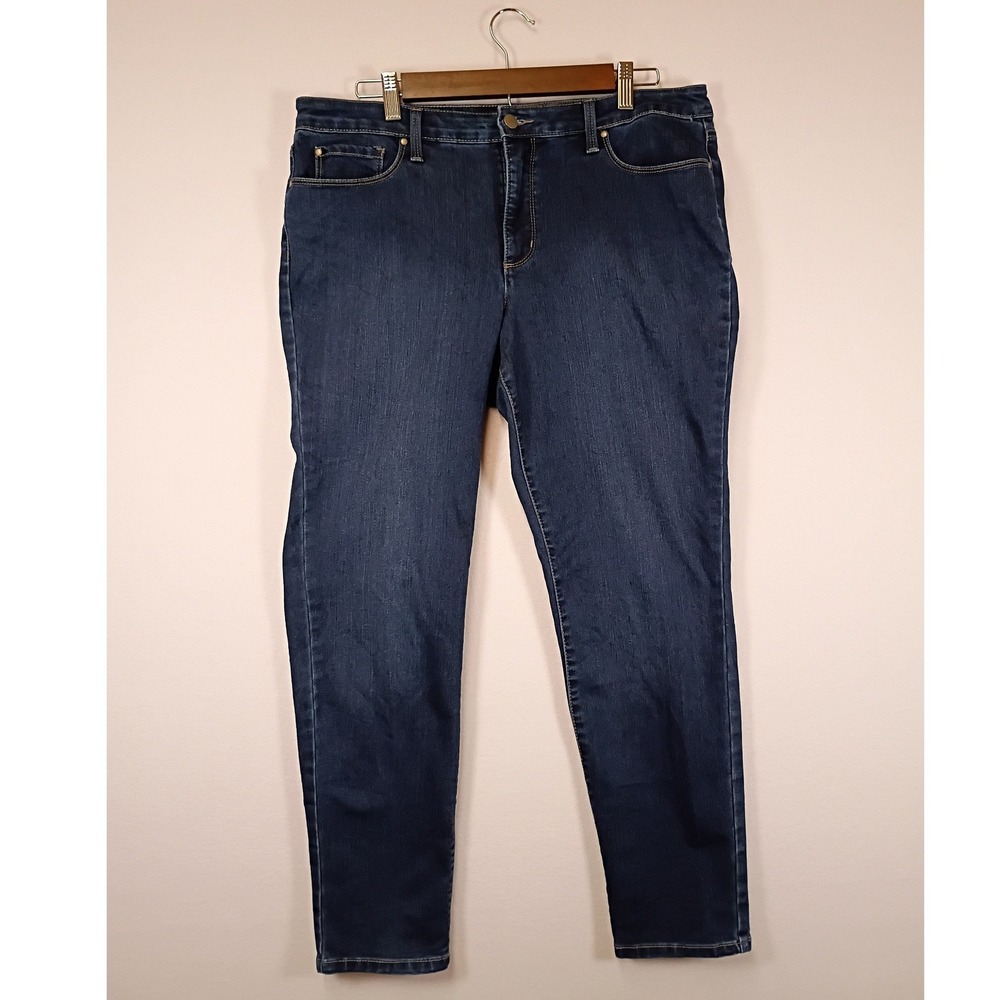 Classic Chic Charter Club Womens 12 Dark Wash Bristol Skinny Ankle Jeans Stretch